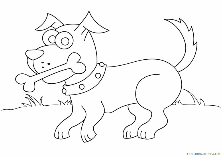 Puppy Coloring Pages Animal Printable Sheets Puppy with bone Puppy 2021 4116 Coloring4free