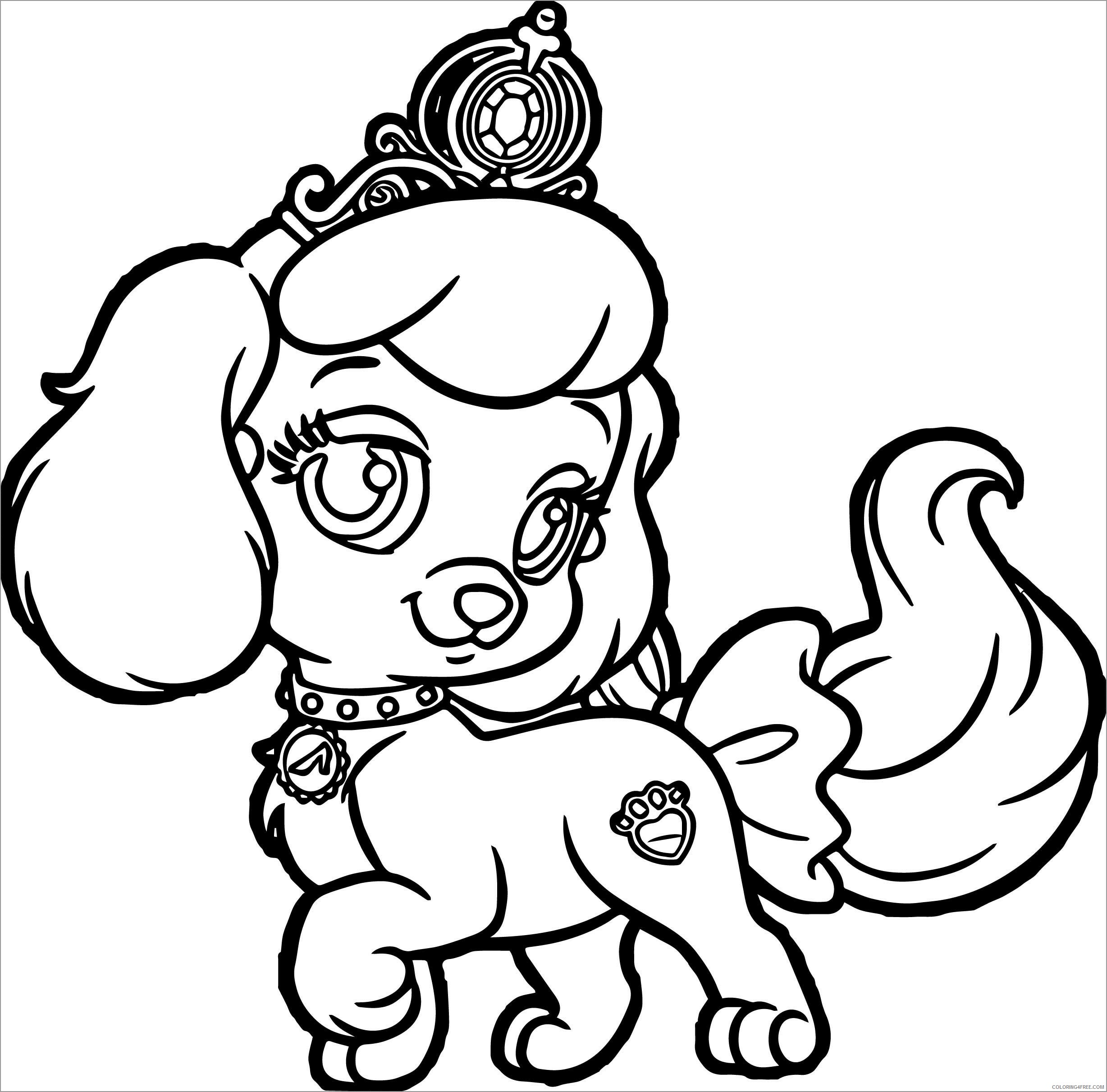 Puppy Coloring Pages Animal Printable Sheets puppy princes for girls 2021 4114 Coloring4free