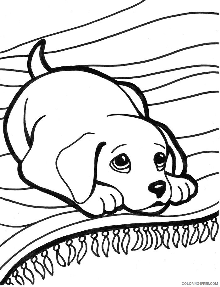Puppy Coloring Pages Animal Printable Sheets sad puppy 2021 4118 Coloring4free