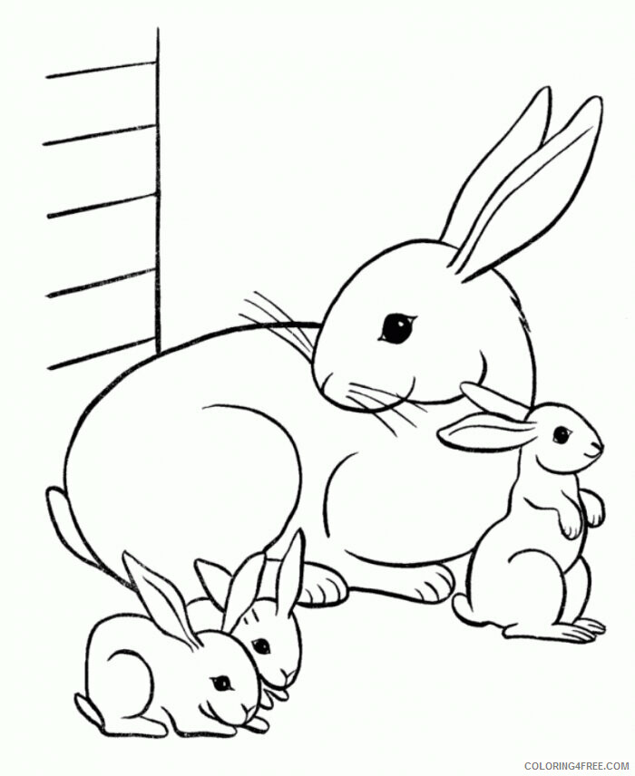 Rabbit Coloring Pages Animal Printable Sheets Bunny Rabbit Free 2021 4136 Coloring4free