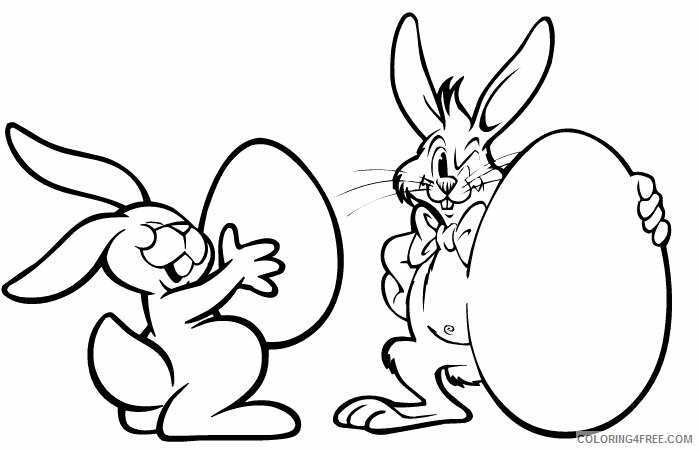 Rabbit Coloring Pages Animal Printable Sheets Free Easter Rabbit 2021 4163 Coloring4free