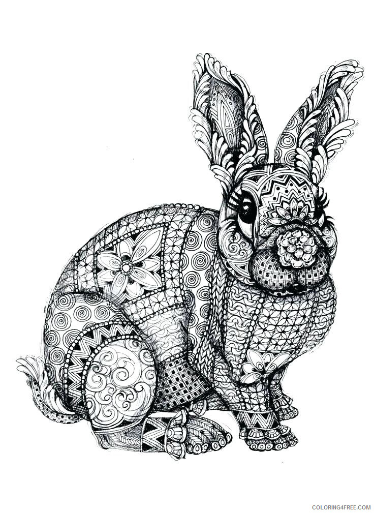 Rabbit Coloring Pages Animal Printable Sheets Rabbit Animal Mandala 2021 4179 Coloring4free