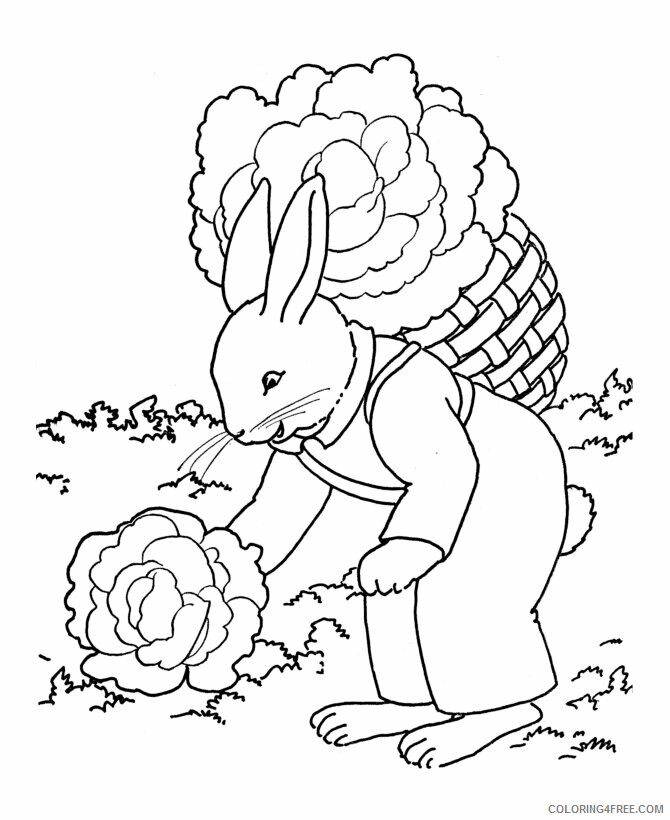 Rabbit Coloring Pages Animal Printable Sheets Rabbit Gardening 2021 4185 Coloring4free