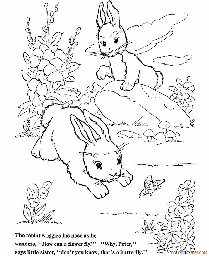 Rabbit Coloring Pages Animal Printable Sheets Rabbits 2021 4186 Coloring4free