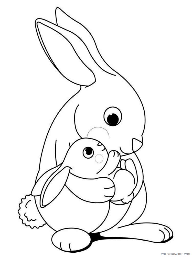 Rabbit Coloring Pages Animal Printable Sheets animals rabbits 3 2021 4146 Coloring4free