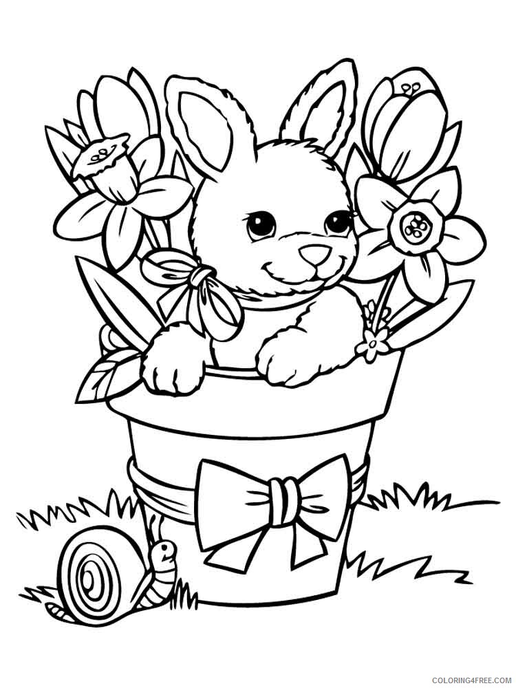 Rabbit Coloring Pages Animal Printable Sheets animals rabbits 5 2021 4148 Coloring4free