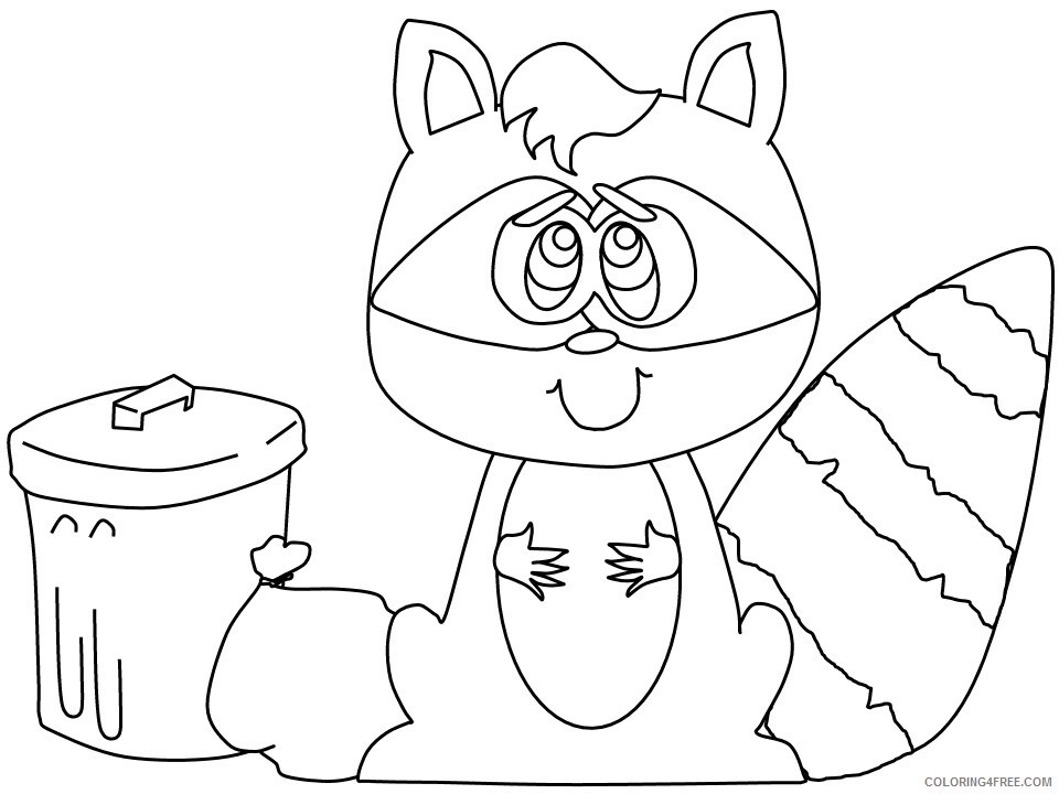 Raccoon Coloring Pages Animal Printable Sheets raccoon3 2021 4205 Coloring4free