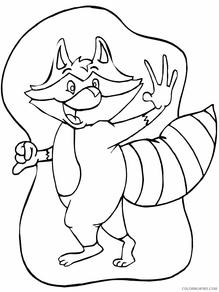 Raccoon Coloring Pages Animal Printable Sheets raccoon4 2021 4206 Coloring4free