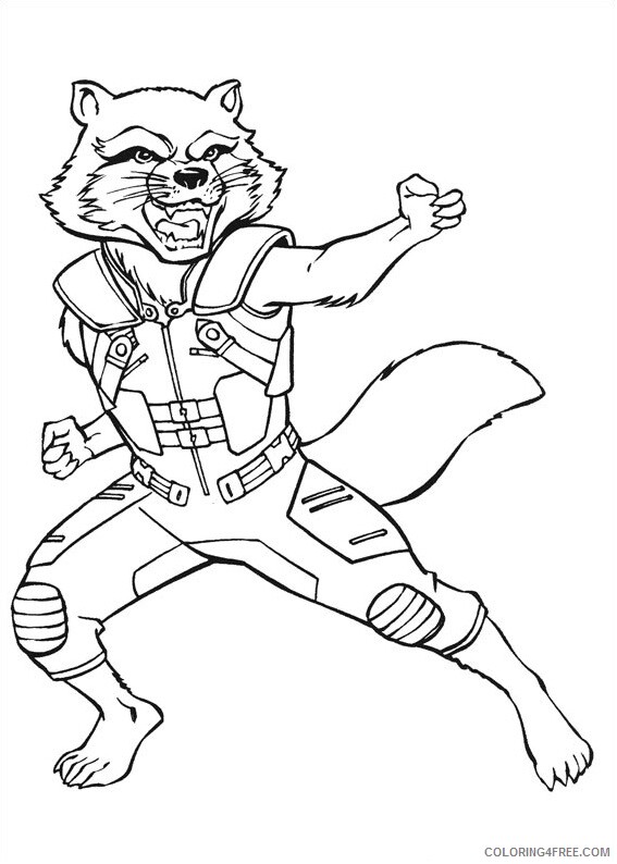 Raccoon Coloring Pages Animal Printable Sheets rocket raccoon 2021 4220 Coloring4free