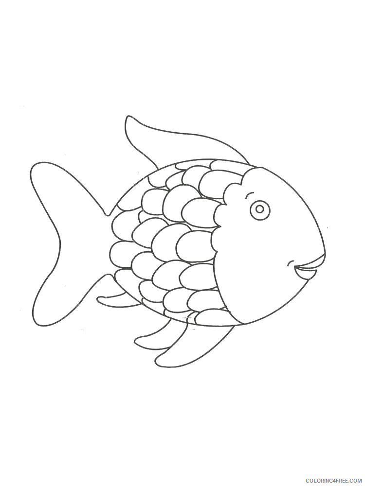 Rainbow Fish Coloring Pages Animal Printable Sheets Rainbow Fish 2 2021 4222 Coloring4free