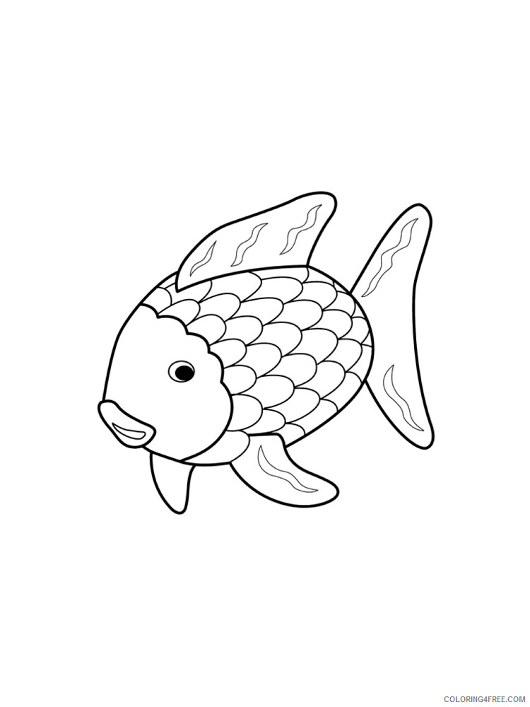 Rainbow Fish Coloring Pages Animal Printable Sheets Rainbow Fish 7 2021 4226 Coloring4free