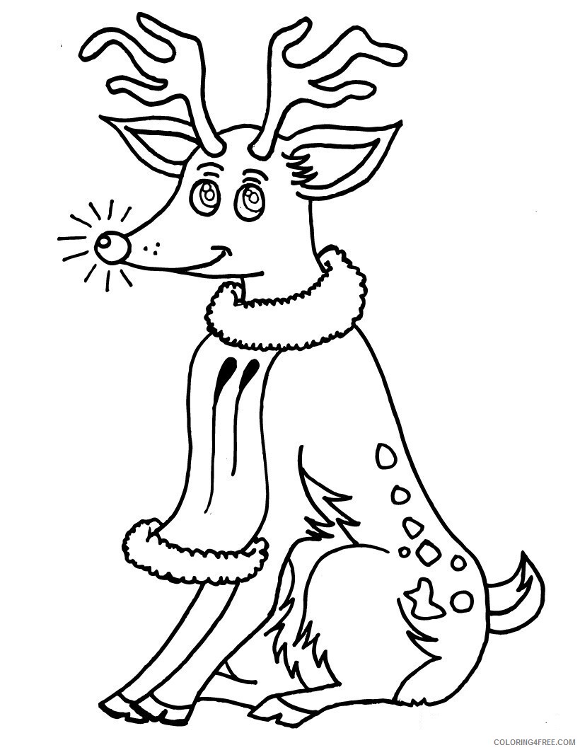 Reindeer Coloring Pages Animal Printable Sheets cute christmas 2021 4272 Coloring4free