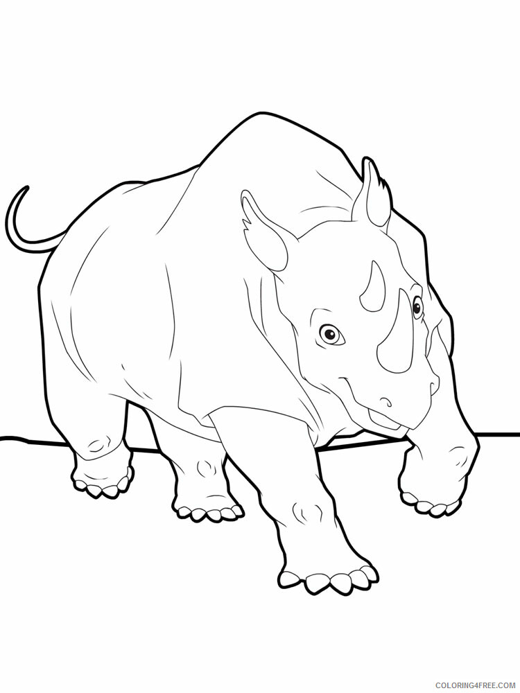 Rhino Coloring Pages Animal Printable Sheets Rhino animal 345 2021 4326 Coloring4free