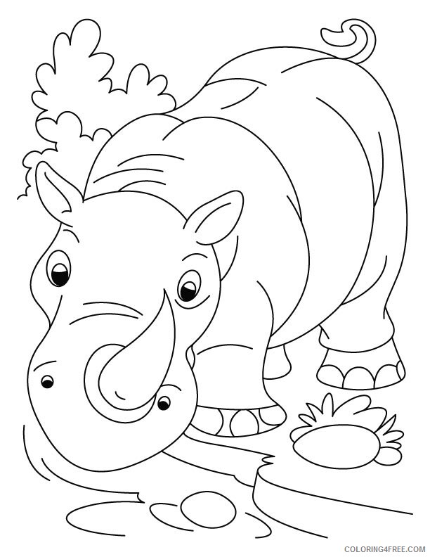 Rhino Coloring Pages Animal Printable Sheets of Rhinoceros 2021 4311 Coloring4free