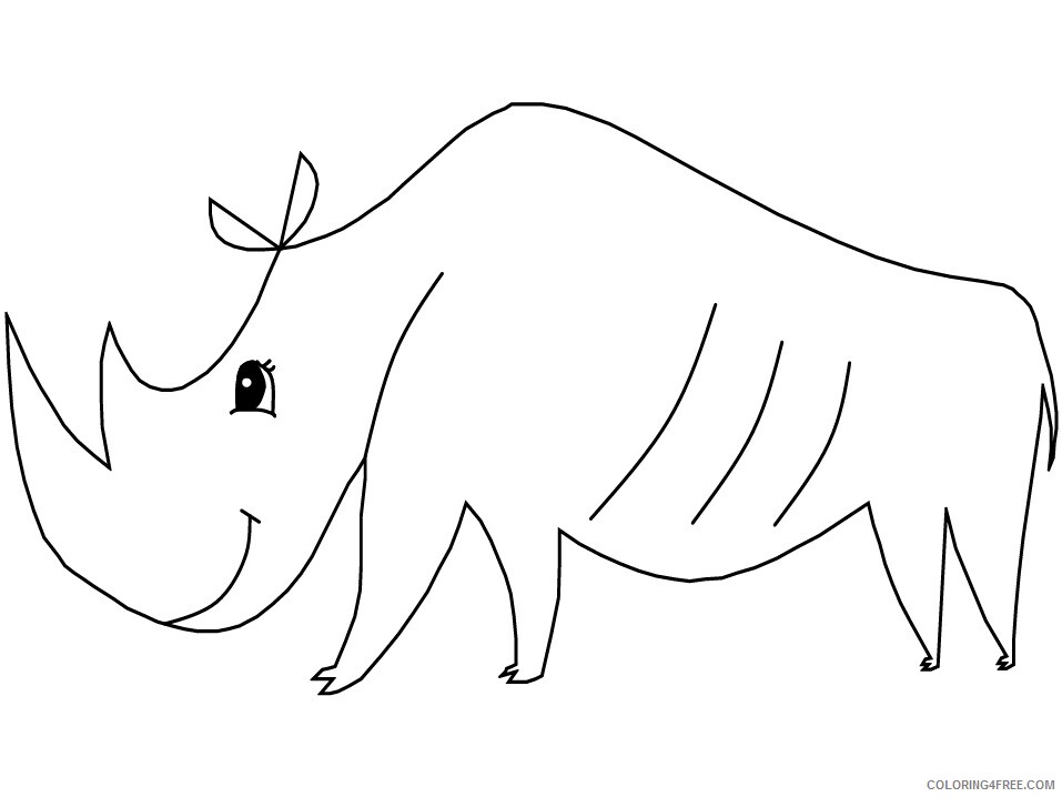 Rhino Coloring Pages Animal Printable Sheets rhino5 2021 4320 Coloring4free