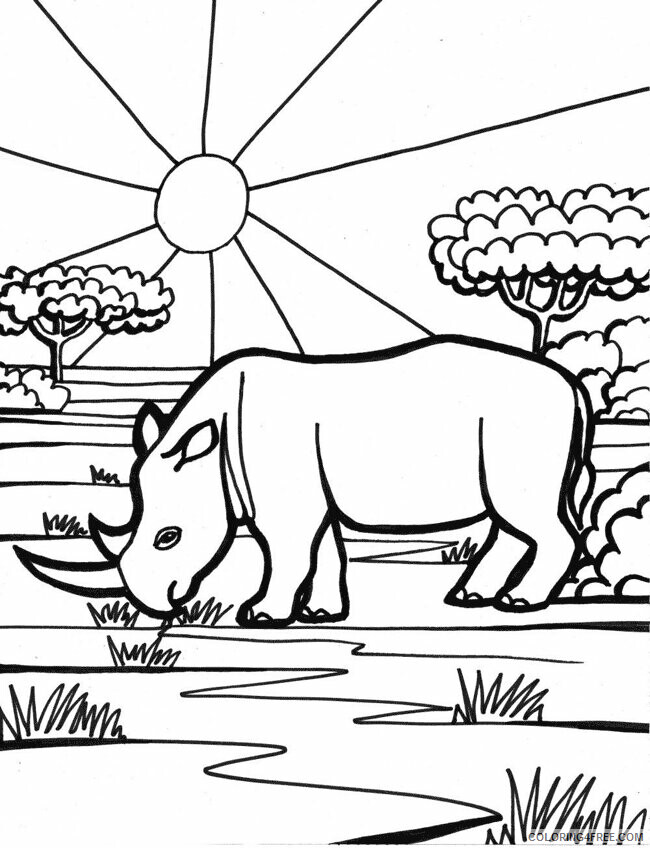 Rhino Coloring Sheets Animal Coloring Pages Printable 2021 3805 Coloring4free