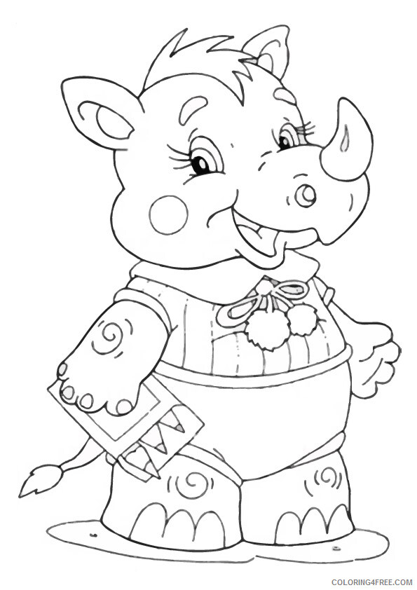 Rhino Coloring Sheets Animal Coloring Pages Printable 2021 3807 Coloring4free