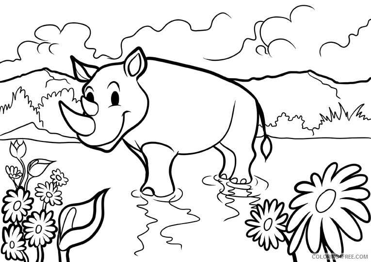 Rhino Coloring Sheets Animal Coloring Pages Printable 2021 3821 Coloring4free