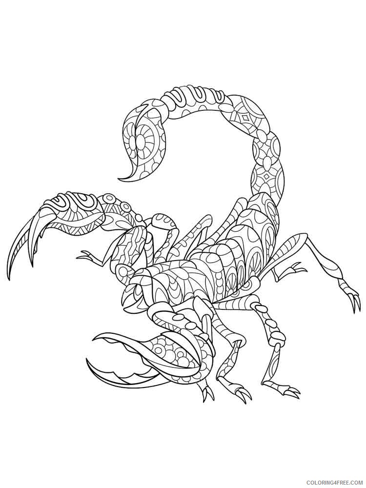Scorpio Coloring Pages Animal Printable Sheets Scorpio 3 2021 4343 Coloring4free