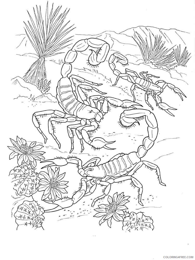 Scorpio Coloring Pages Animal Printable Sheets Scorpio 6 2021 4345 Coloring4free