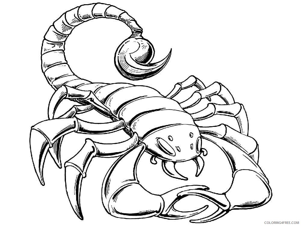 Scorpio Coloring Pages Animal Printable Sheets Scorpio 8 2021 4346 Coloring4free