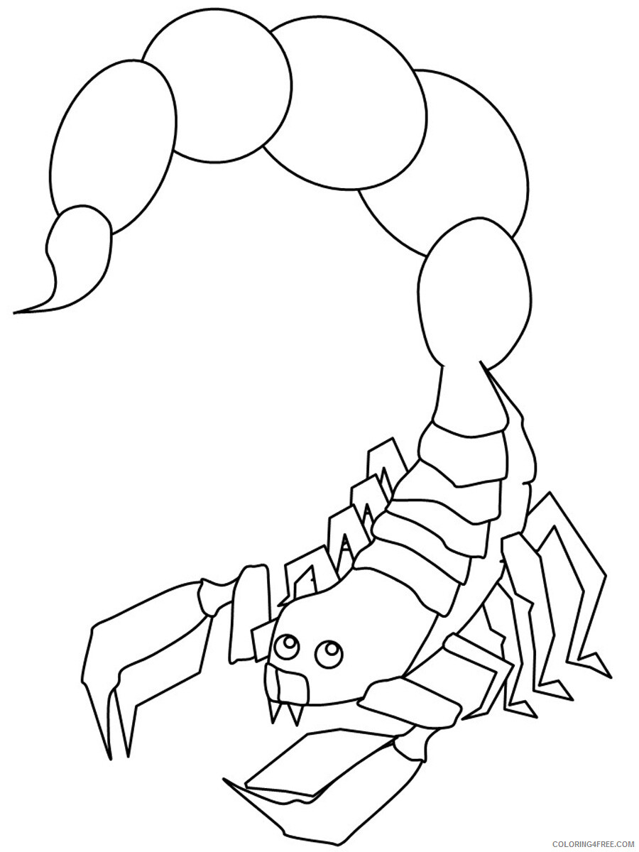 Scorpio Coloring Pages Animal Printable Sheets Scorpion for Kids 2021 4349 Coloring4free