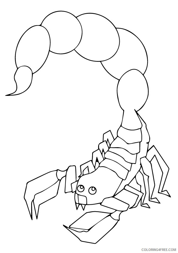Scorpio Coloring Pages Animal Printable Sheets deathstalker scorpion 2021 4338 Coloring4free