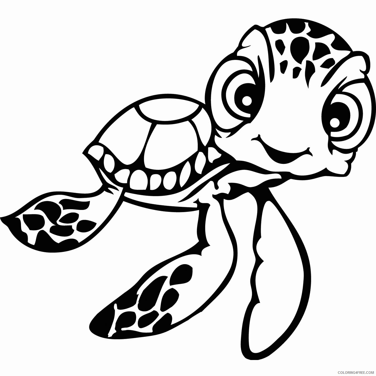 Sea Turtle Coloring Pages Animal Printable Sheets Cute Baby Sea Turtle 2021 4352 Coloring4free