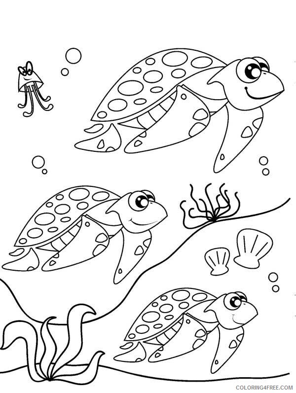 Sea Turtle Coloring Pages Animal Printable Sheets Cute Sea Turtle 2021 4353 Coloring4free