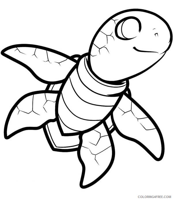 Sea Turtle Coloring Pages Animal Printable Sheets Little Sea Turtle 2021 4357 Coloring4free