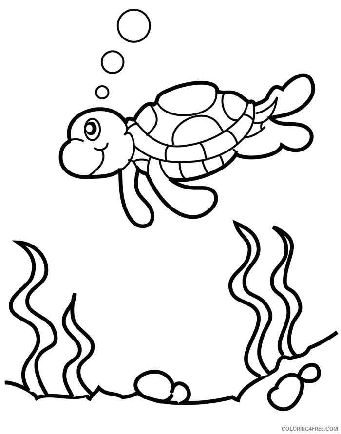 Sea Turtle Coloring Pages Animal Printable Sheets Sea Turtle 2 2021 4360 Coloring4free