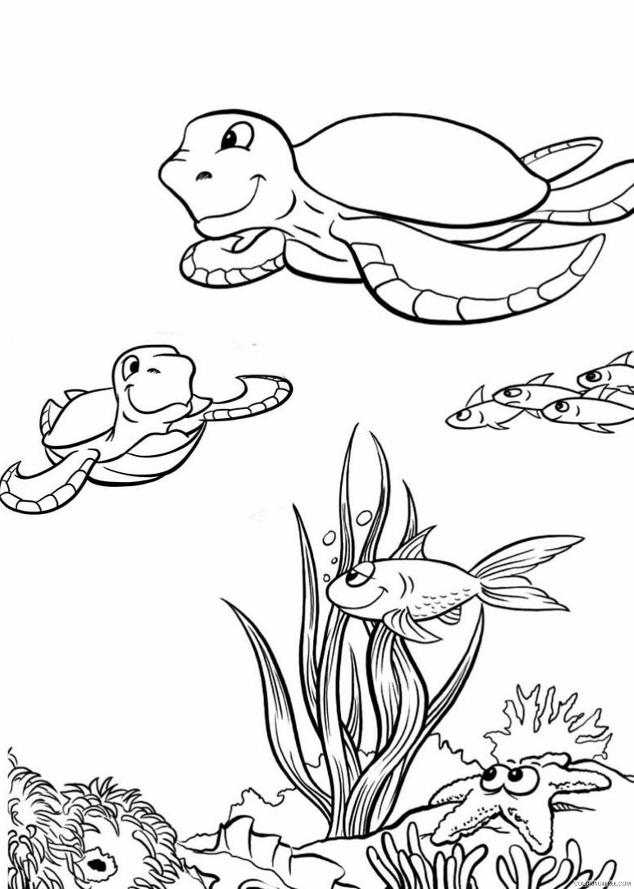 Sea Turtle Coloring Pages Animal Printable Sheets Sea Turtle for Kids 2021 4366 Coloring4free