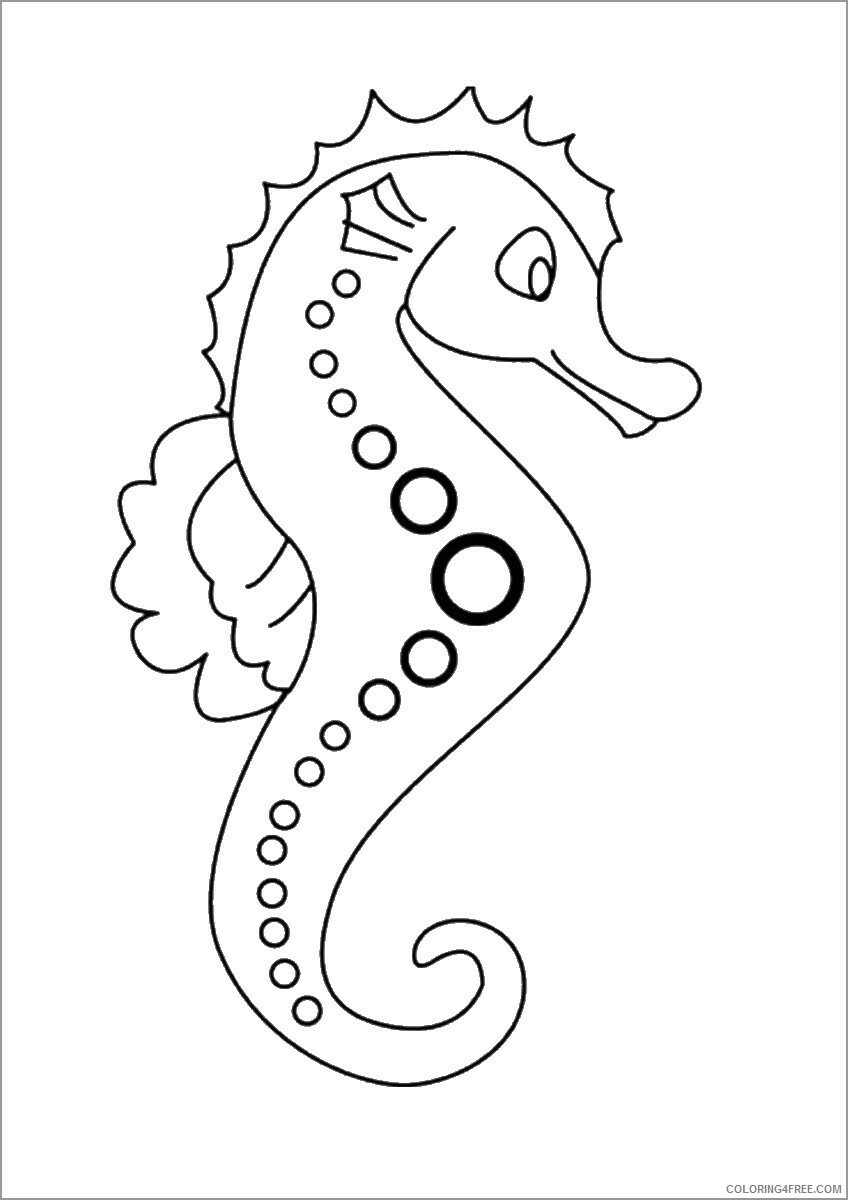 Seahorse Coloring Pages Animal Printable Sheets cartoon seahorse 2021 4380 Coloring4free