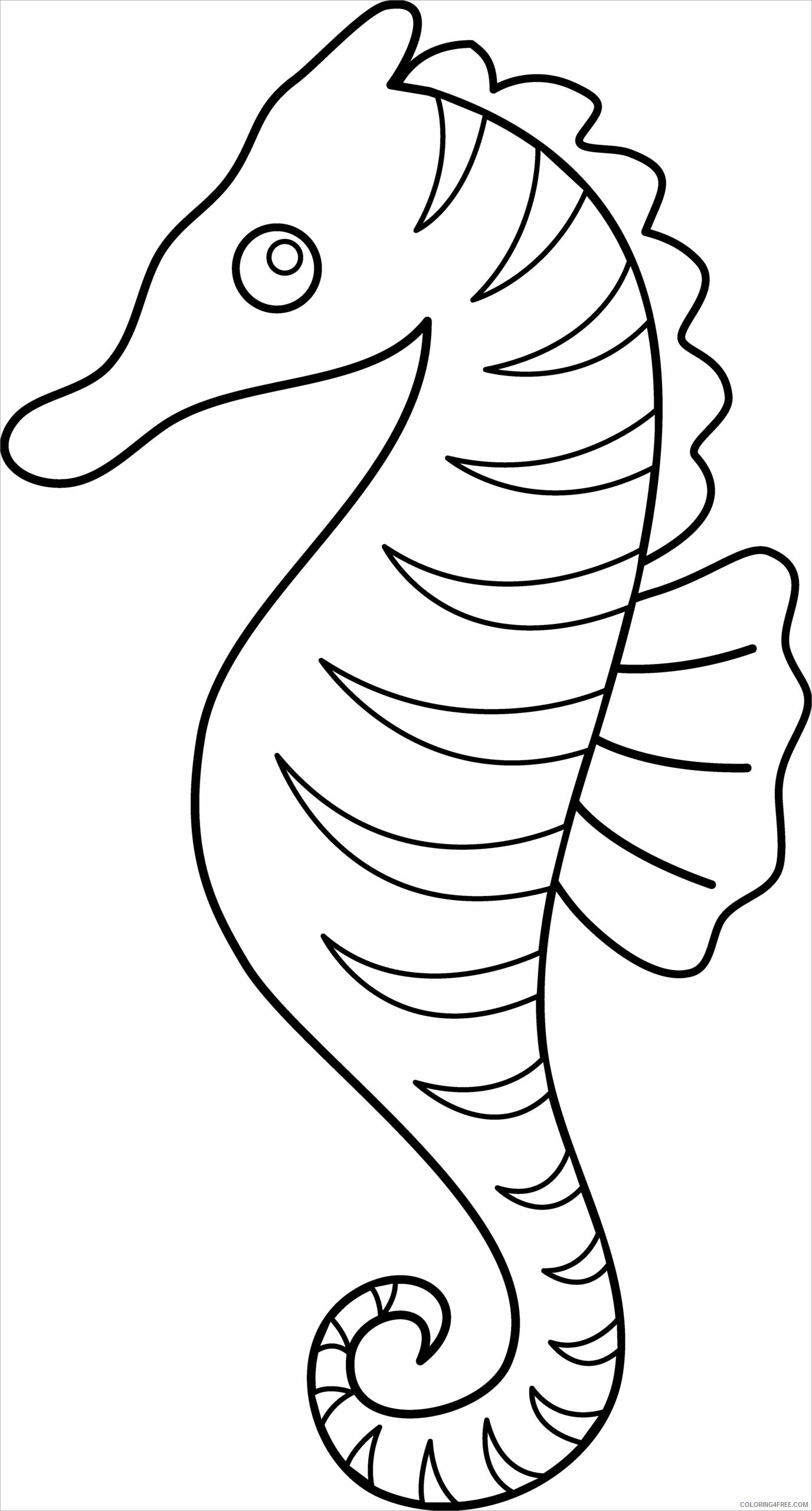 Seahorse Coloring Pages Animal Printable Sheets cute baby seahorse 2021 4381 Coloring4free