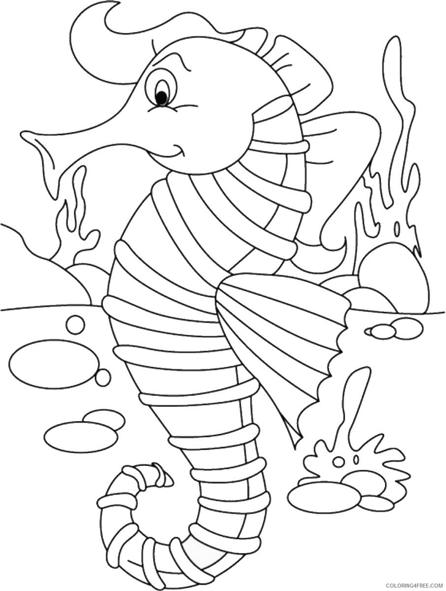 Seahorse Coloring Pages Animal Printable Sheets sea_horse_cl15 2021 4394 Coloring4free