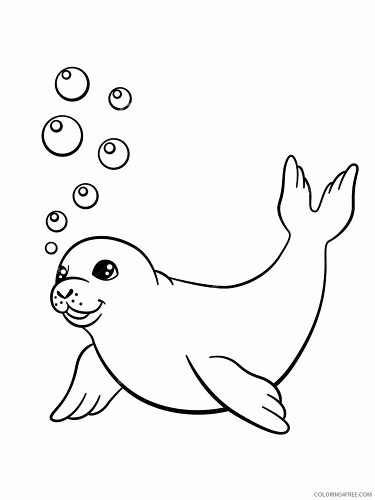 Seals Coloring Pages Animal Printable Sheets Seals 4 2021 4414 Coloring4free