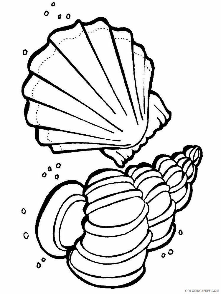 Seashell Coloring Pages Animal Printable Sheets Seashell 10 2021 4417 Coloring4free