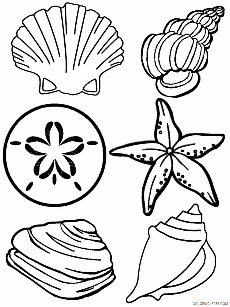 Seashell Coloring Pages Animal Printable Sheets Seashell 11 2021 4418 Coloring4free