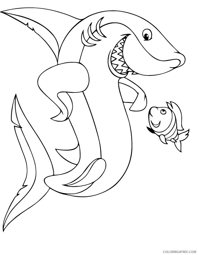 Sharks Coloring Pages Animal Printable Sheets Great White Shark 2021 4452 Coloring4free