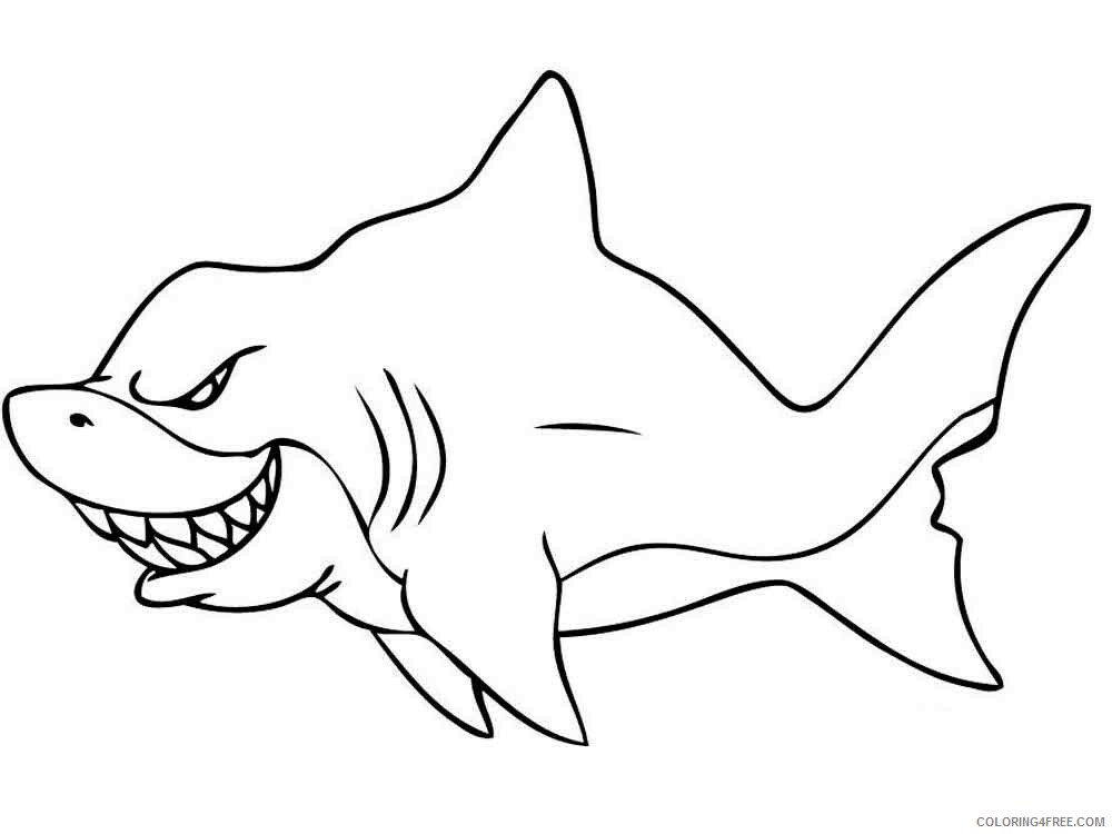 Sharks Coloring Pages Animal Printable Sheets animals sharks 5 2021 4446 Coloring4free