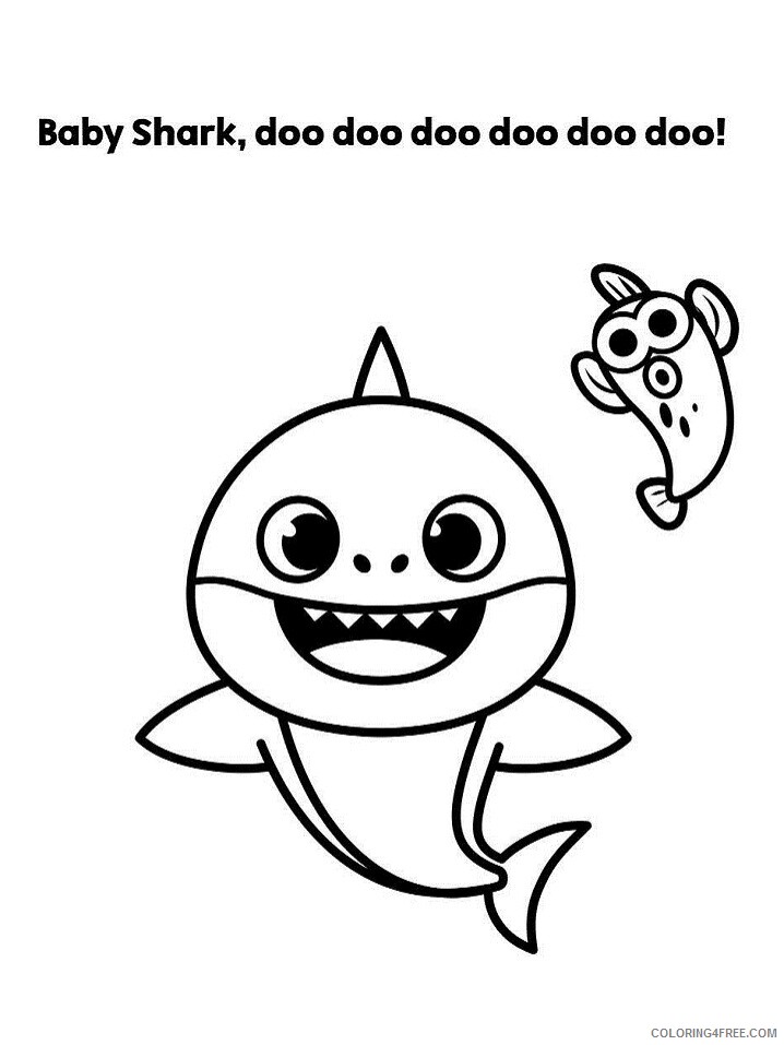 Sharks Coloring Pages Animal Printable Sheets baby shark 2021 4438 Coloring4free