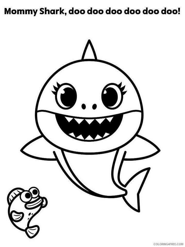 Sharks Coloring Pages Animal Printable Sheets Baby Shark 21 4439 Coloring4free Coloring4free Com