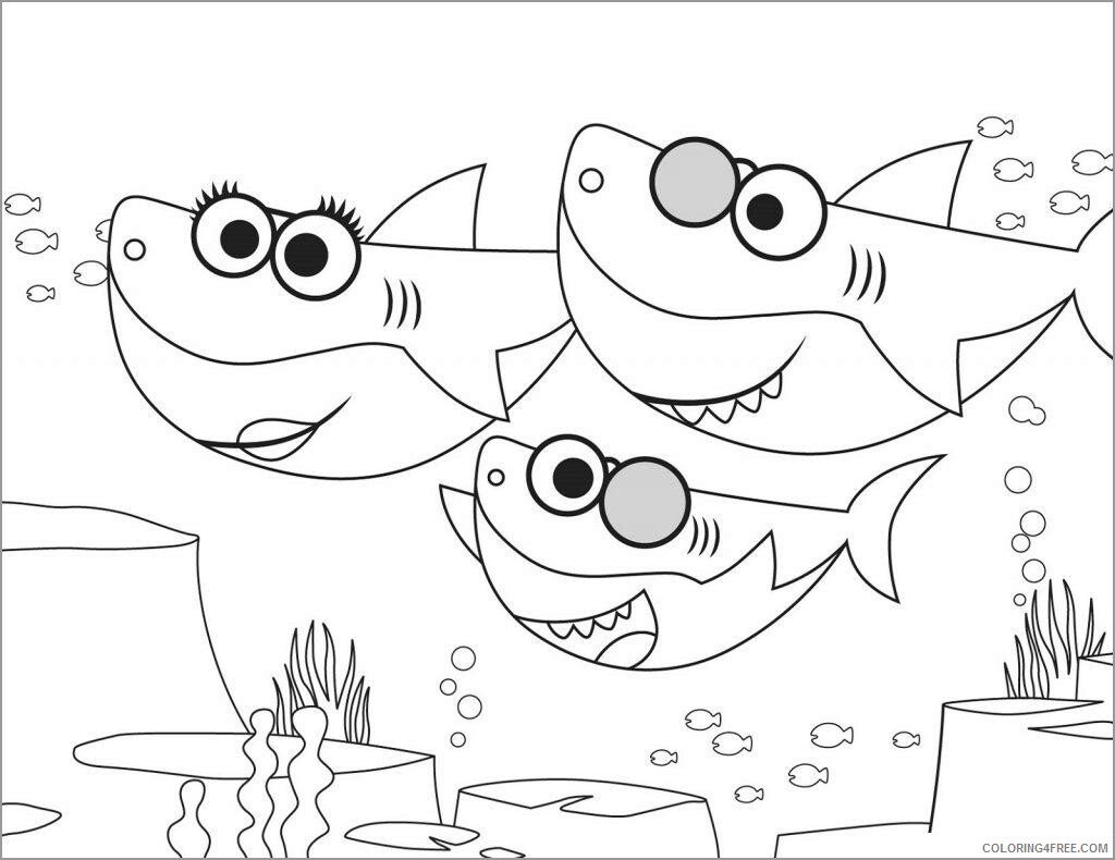 Sharks Coloring Pages Animal Printable Sheets baby shark for kids ...