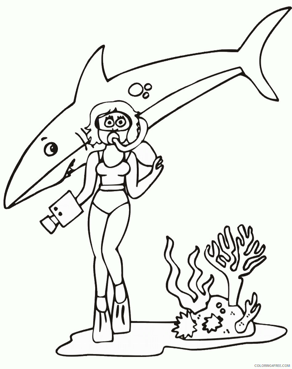 Sharks Coloring Pages Animal Printable Sheets sharks_cl_15 2021 4460 Coloring4free