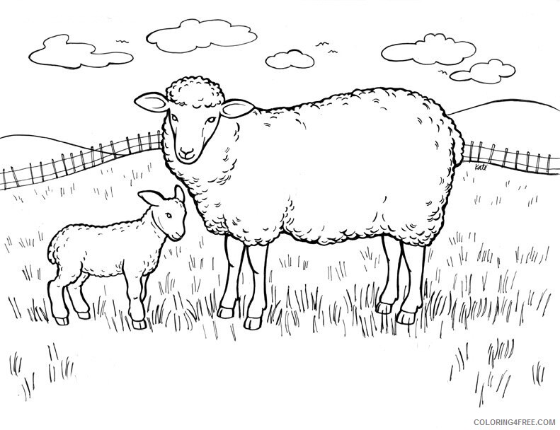 Sheep Coloring Pages Animal Printable Sheets Sheep 2021 4492 Coloring4free