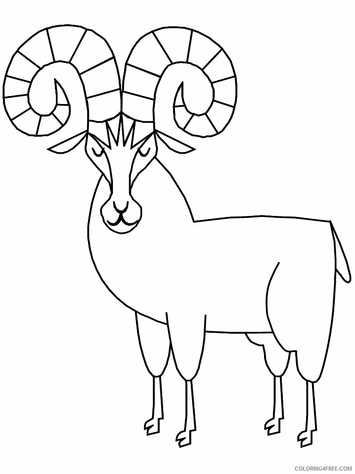 Sheep Coloring Pages Animal Printable Sheets bighorn sheep 2021 4466 Coloring4free