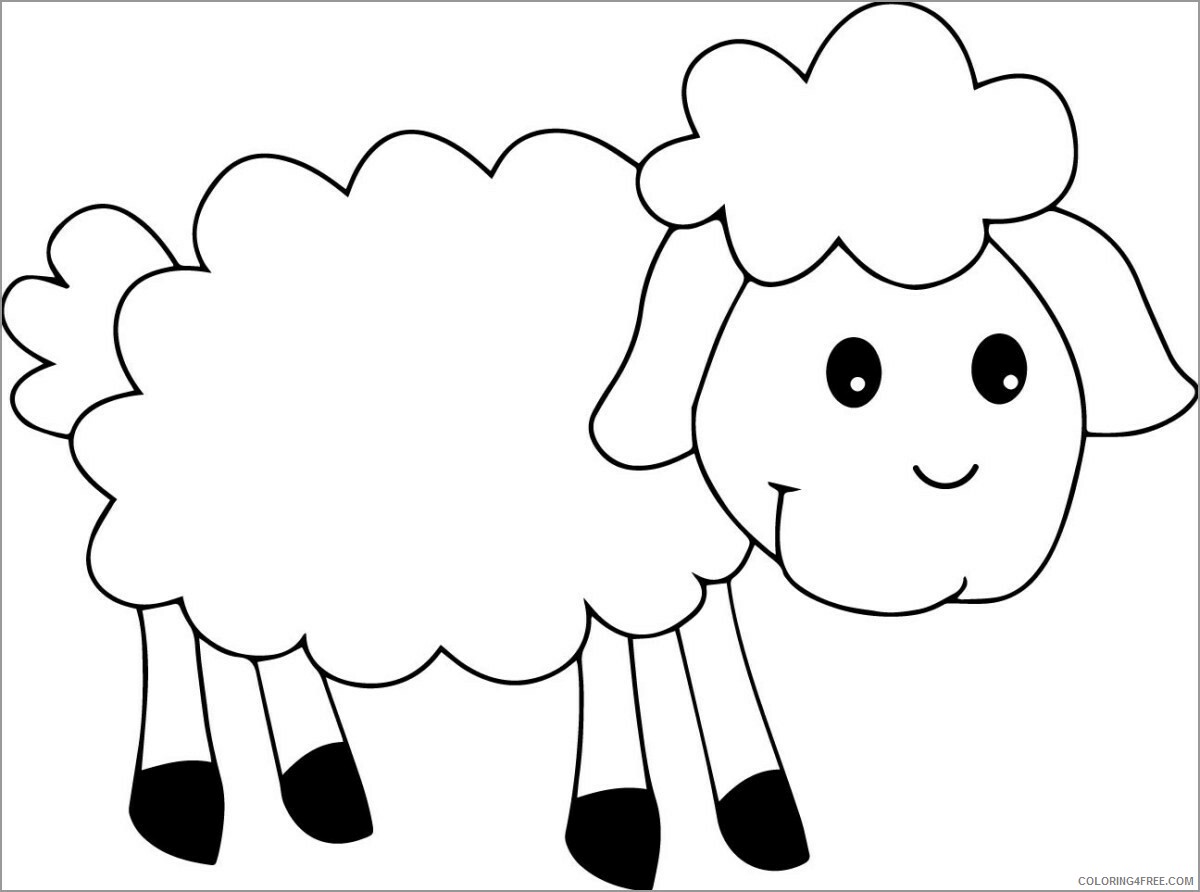 Sheep Coloring Pages Animal Printable Sheets cartoon sheep 2021 4467 Coloring4free