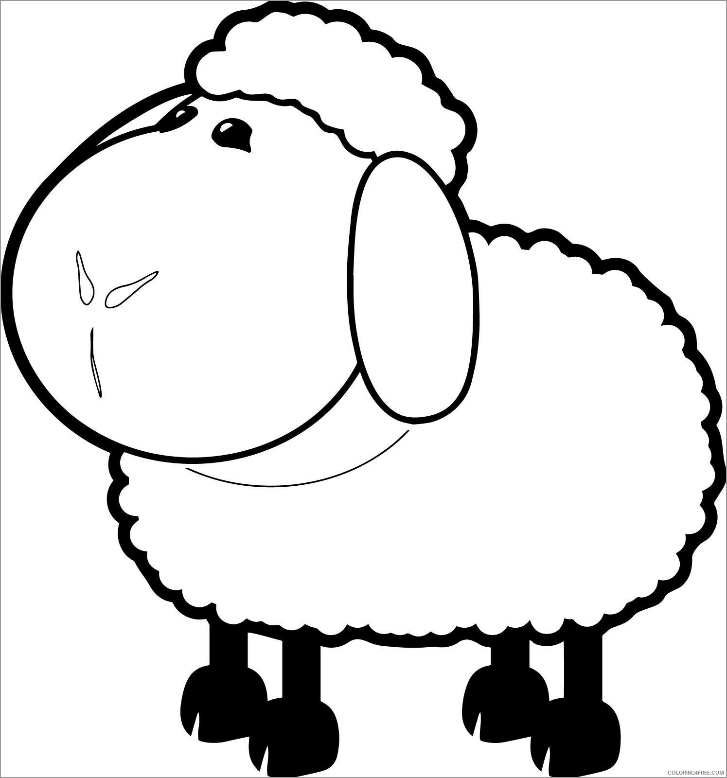 Sheep Coloring Pages Animal Printable Sheets easy sheep for kids 2021 4473 Coloring4free