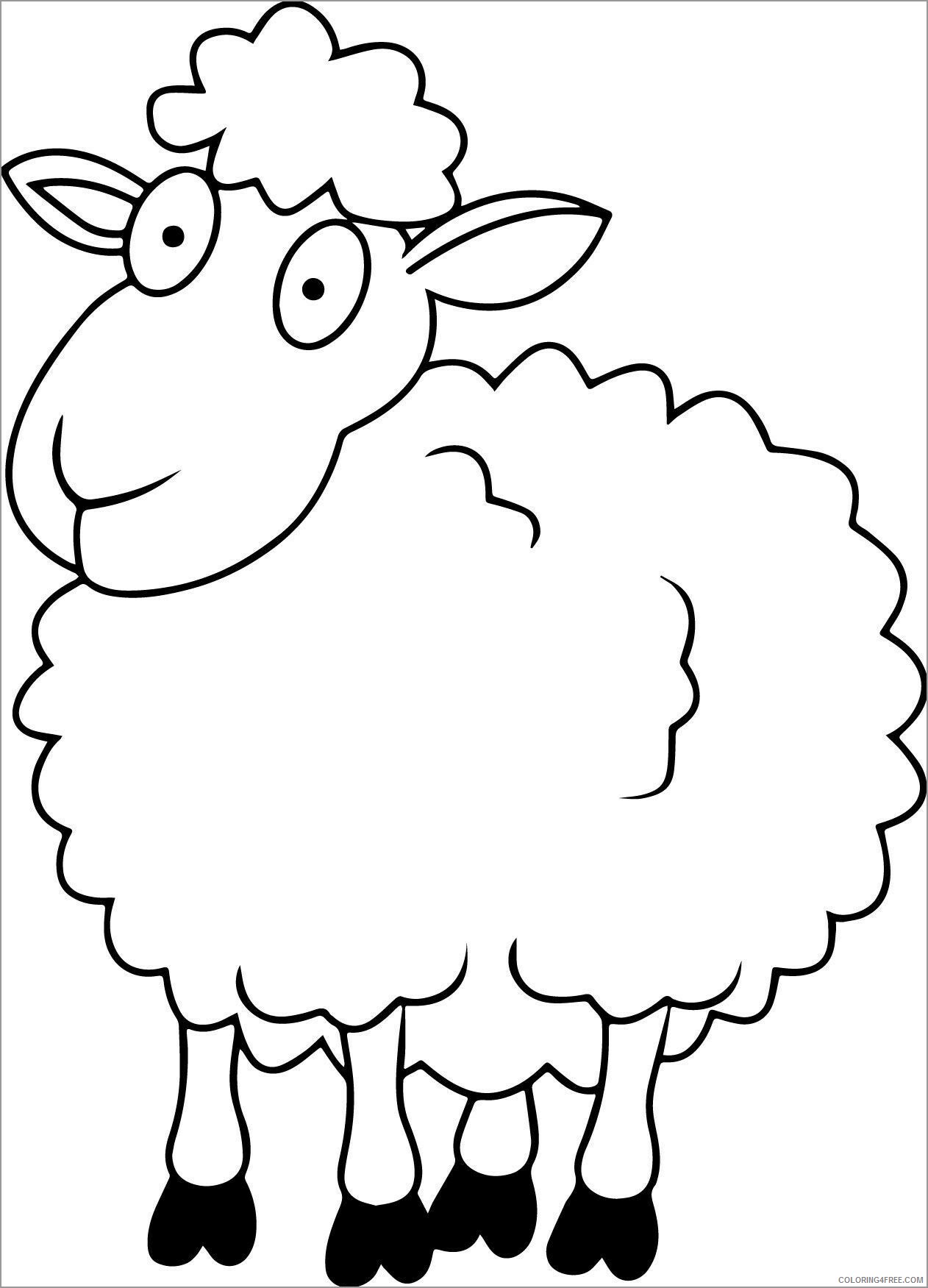Sheep Coloring Pages Animal Printable Sheets funny sheep for kids 2021 4474 Coloring4free