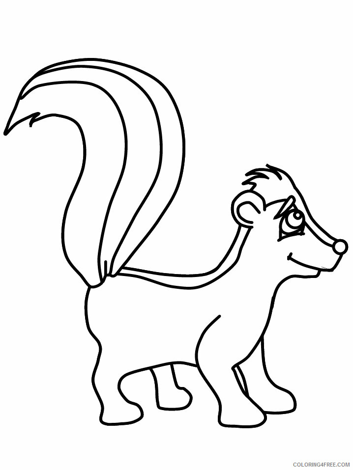 Skunk Coloring Pages Animal Printable Sheets 1 2021 4505 Coloring4free